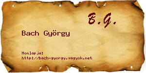 Bach György névjegykártya