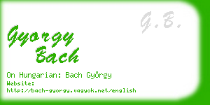 gyorgy bach business card