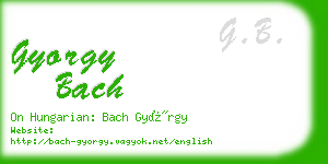 gyorgy bach business card